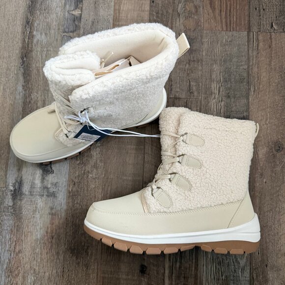 Women's Corie Winter Hiker Boots Shearling - Universal Thread™ Cream 10 - Picture 5 of 10